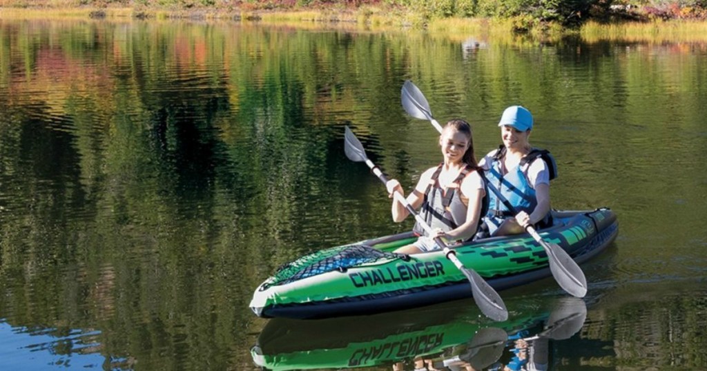 woman and man kayaking in challenger