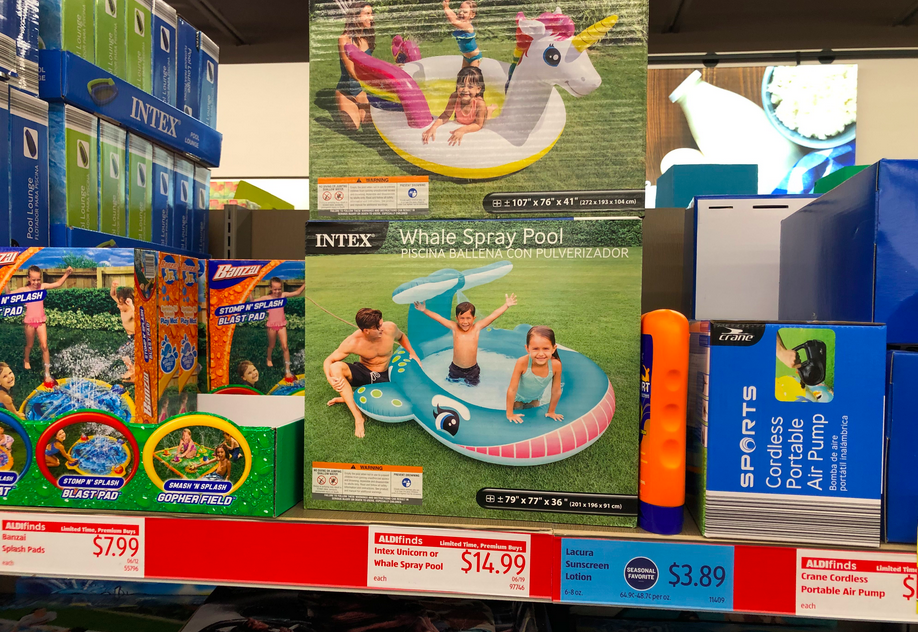 Intext Spray Pools displayed at ALDI