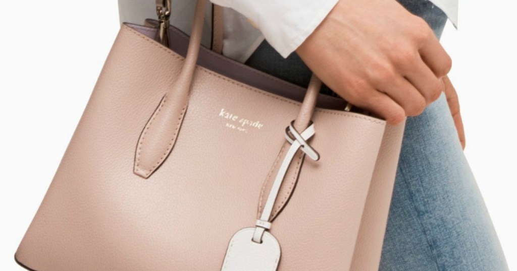 Kate Spade Eva Small Satchel being worn by a woman