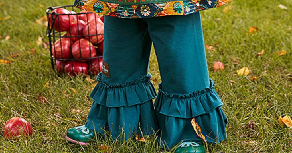 Matilda Jane Teal Bonfire Nights Ruffle Pants - Toddler & Girls