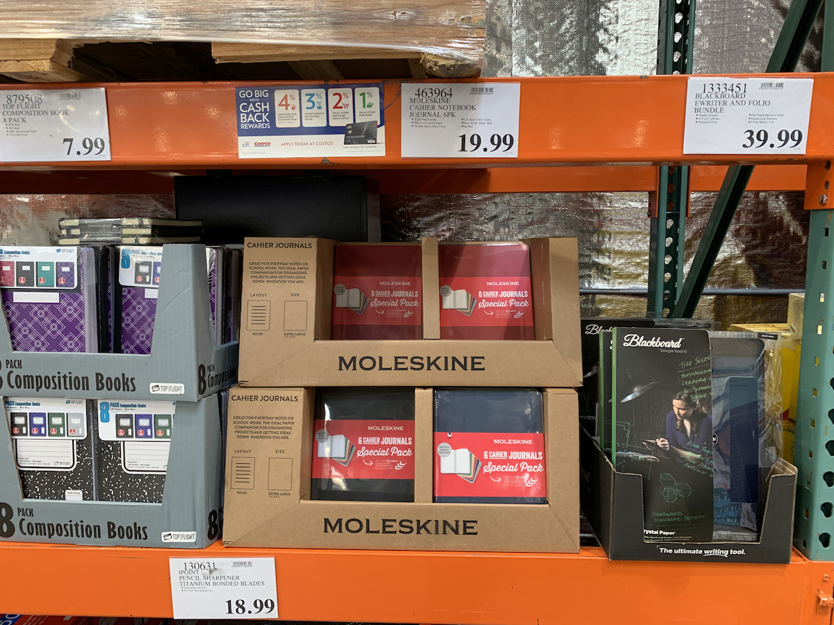 Moleskine journals at Costco