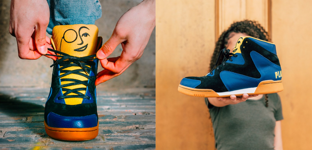 side by side Mr. Peanut sneakers pictures