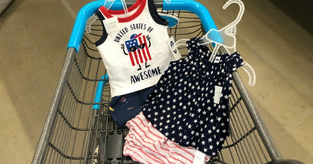 Old Navy Infant Clothing in a shopping cart