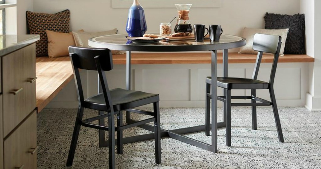 gorgeous paloma tile under kitchen table