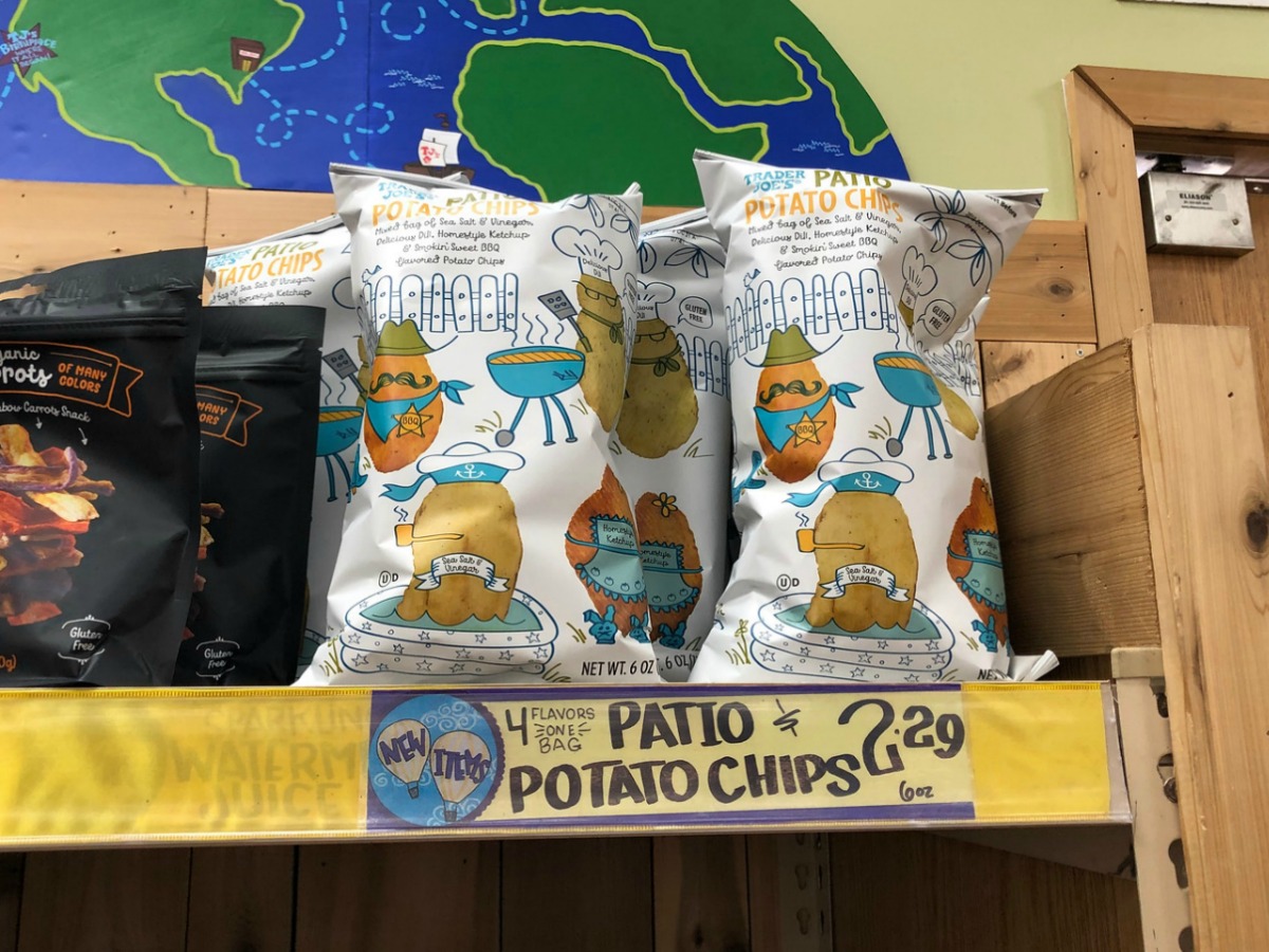 trader joes potato chips on display