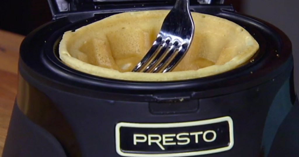 Presto Waffle bowl maker with a fork