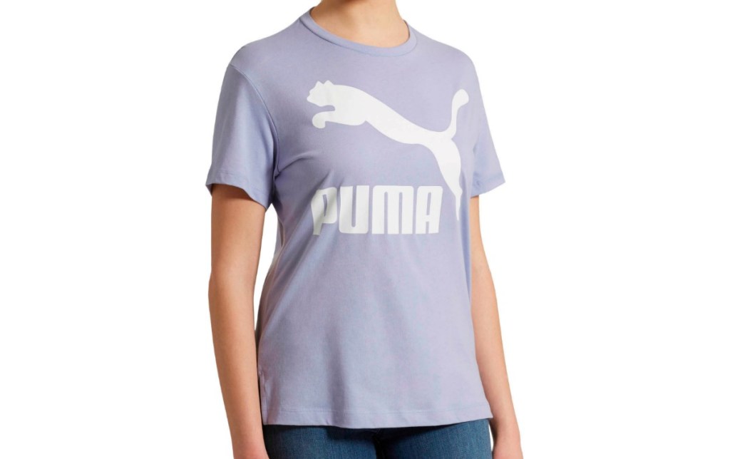 Purple Puma tee on woman