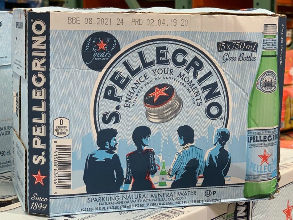 box of 15 bottles of water in store