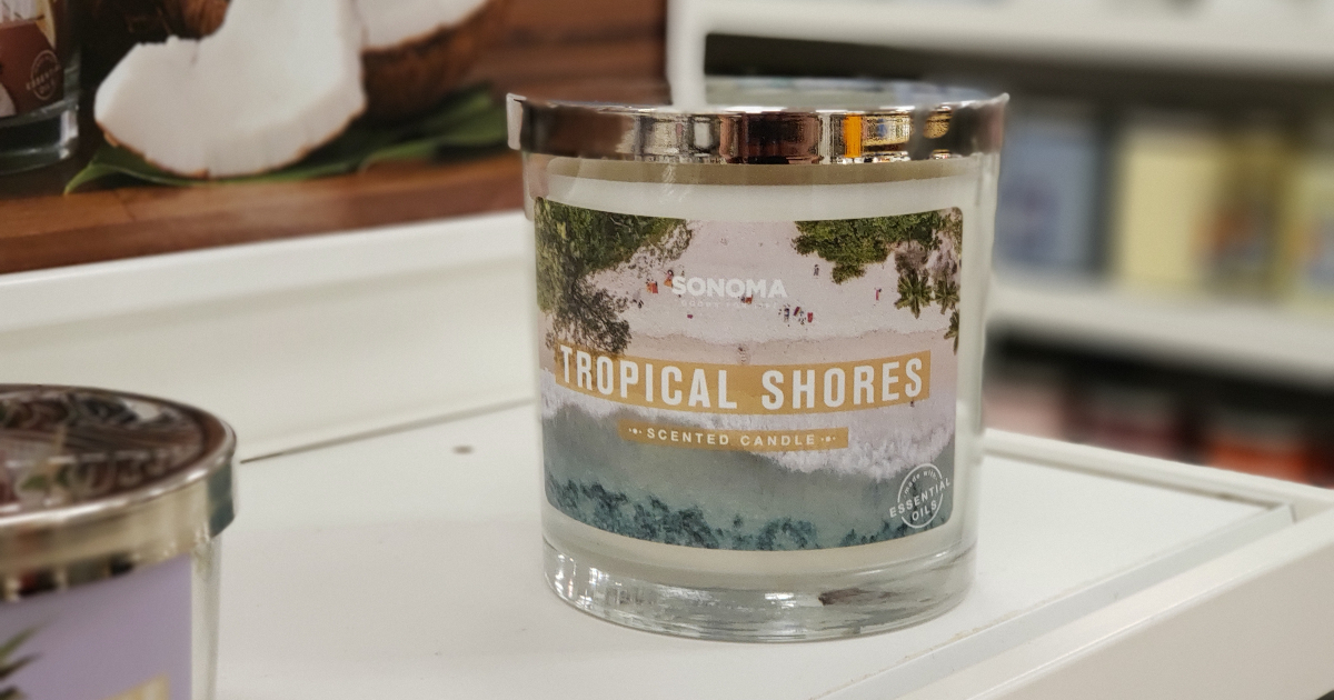 Sonoma 3 wick candle Tropical Shores scent