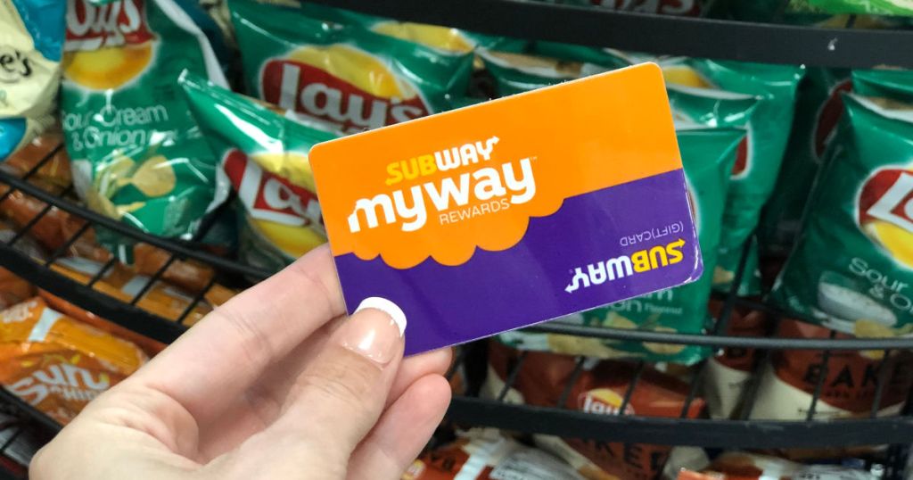 subway rewards card, subway chips