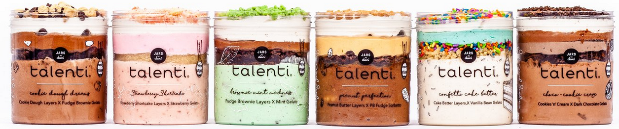 Different flavors of Talenti Layered Gelato