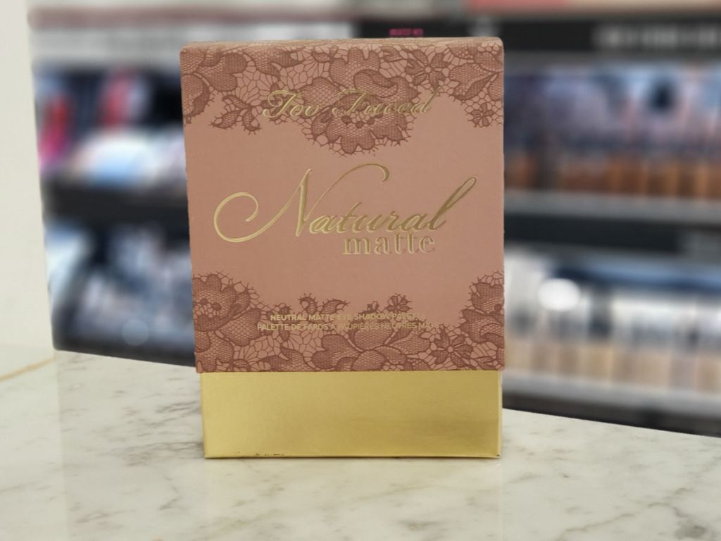 Too Faced Natural Matte Eye Shadow Palette on shelf in macy's