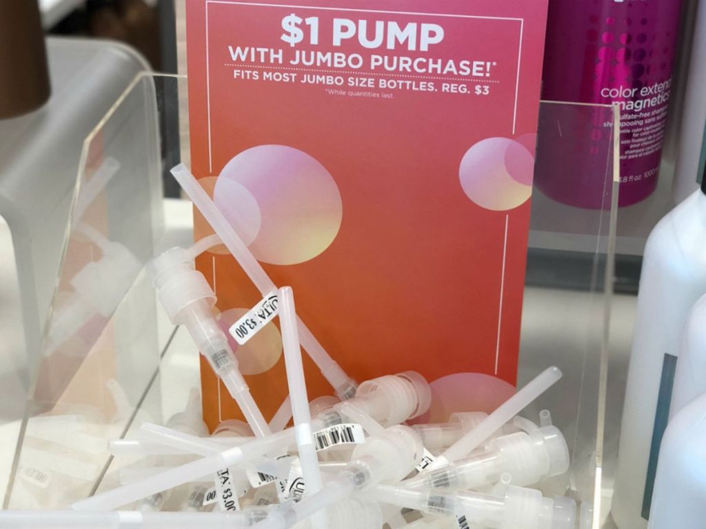 Ulta Jumbo Liter Pump in store display