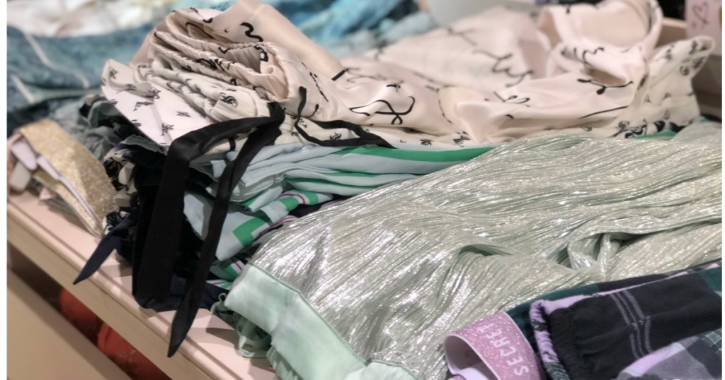 Victoria's Secret Sleep Pants on a Table in the store
