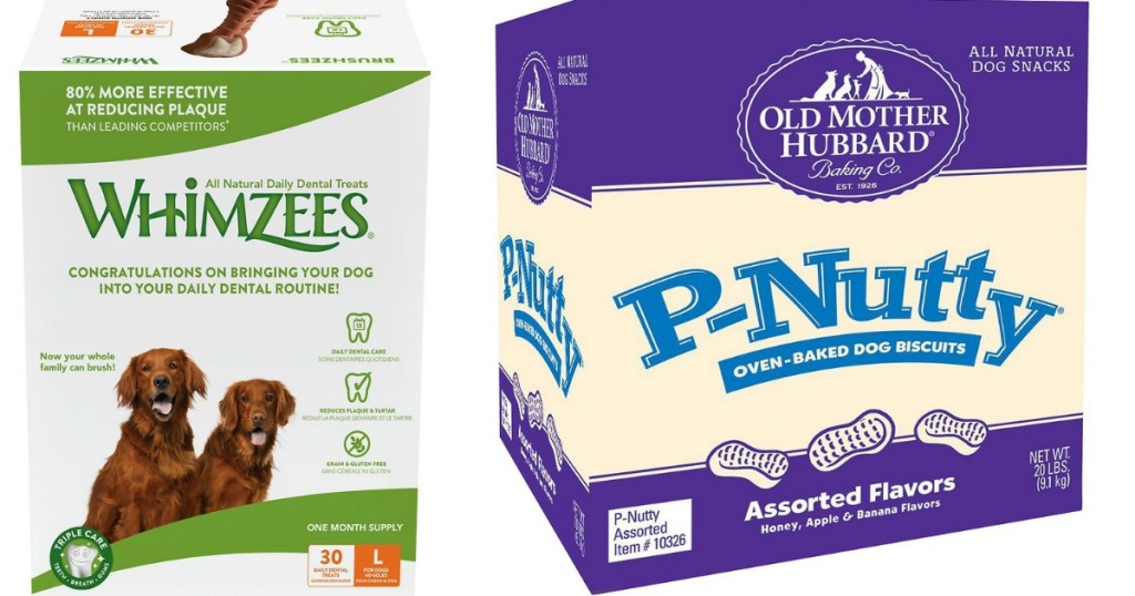 whimzees dog treats and old mother hubbard dog treats