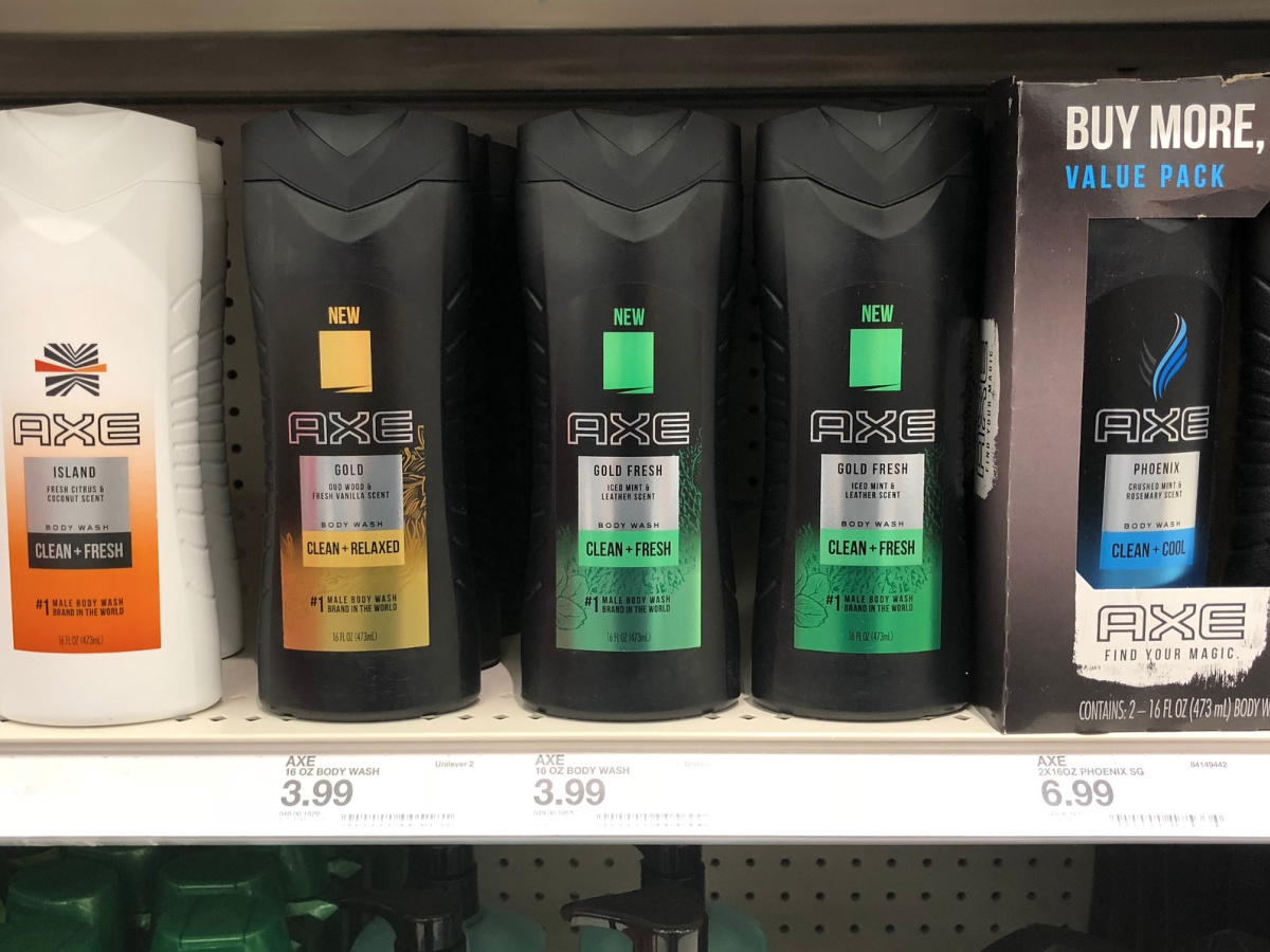 axe body wash on Target shelf