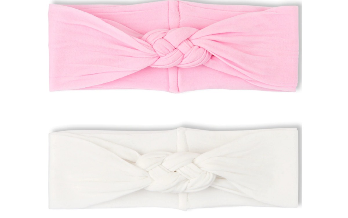 pink and white headbands