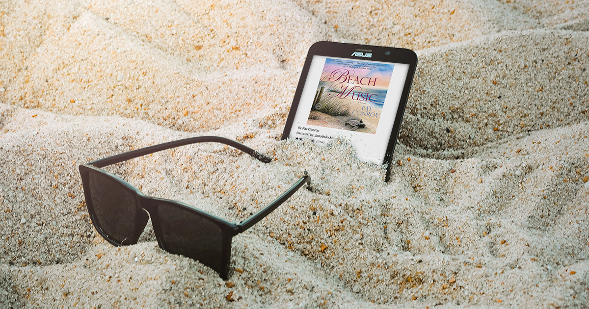 asus phone with beach music book