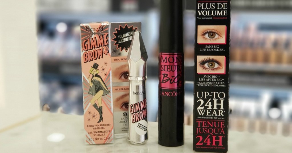 eye cosmetics sitting on a counter