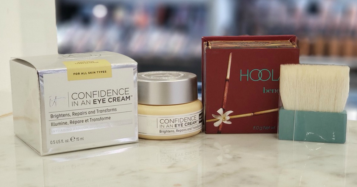 cosmetics on a store counter