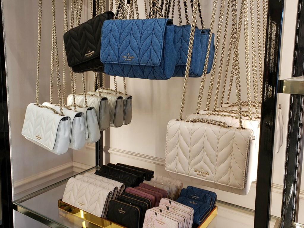 purses hanging in store display