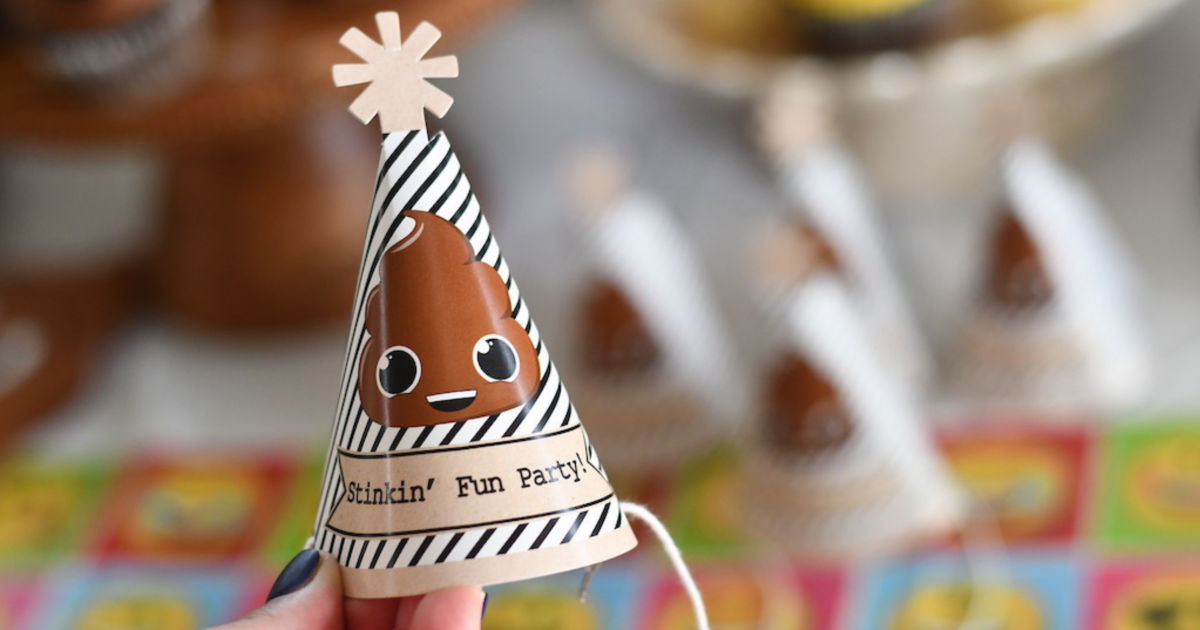 cute emoji poop party hats for your guest