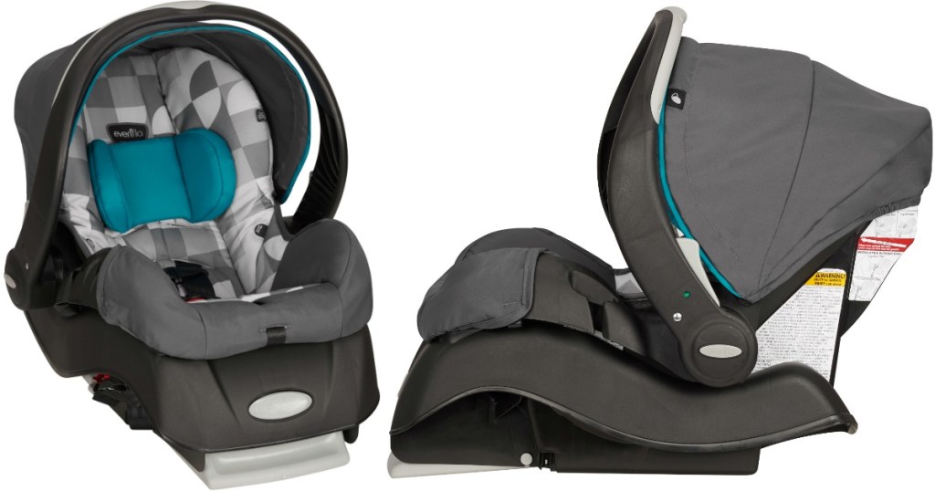 infant car seat from the front and side views