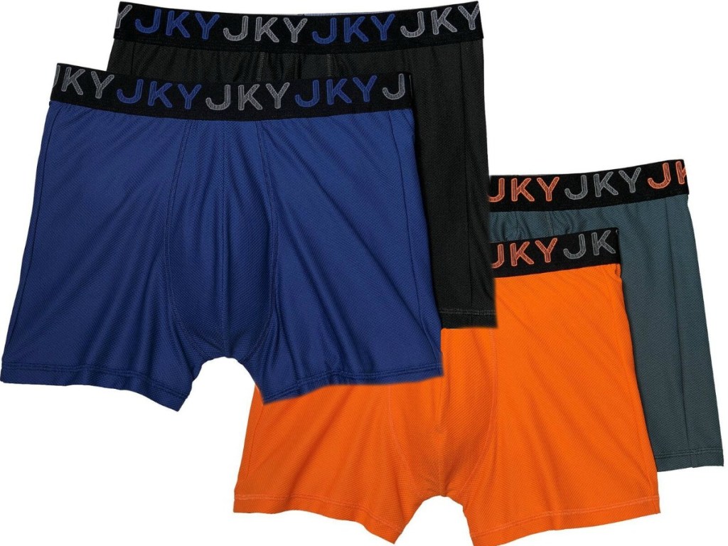 four pairs of men's colorful underwear