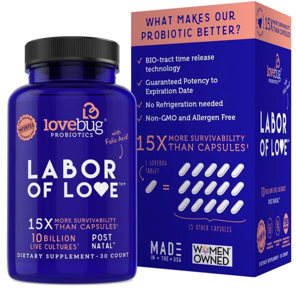 lovebug probiotics labor of love box and botle