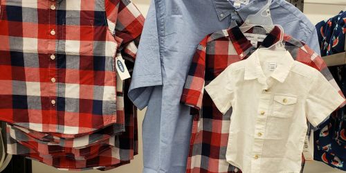 50% Off Old Navy Men’s, Boys and Baby Button-Down Shirts (In-Store & Online)