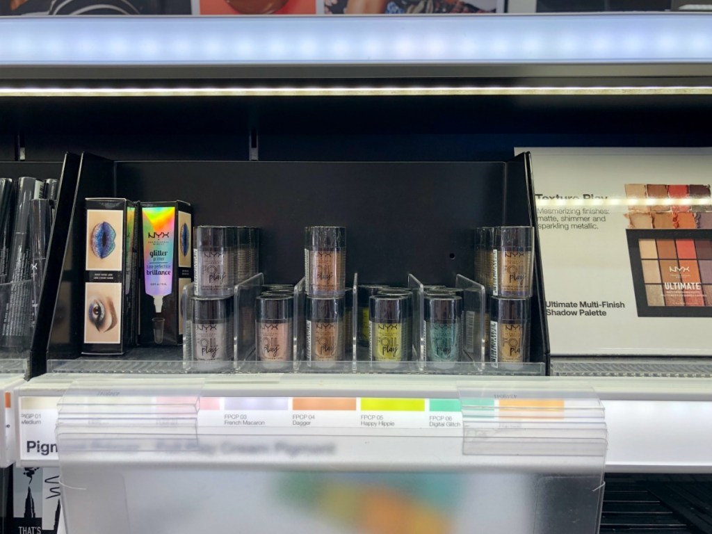 nyx foil play bottles on store shelf