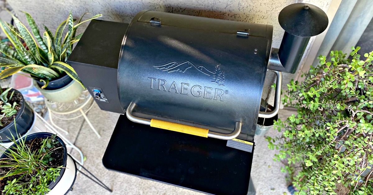patio with a Traeger Smoker