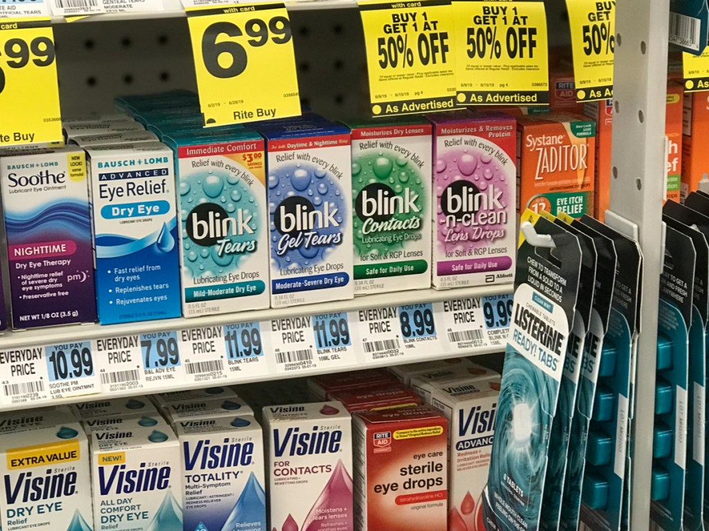 blink eye drops on rite aid shelf