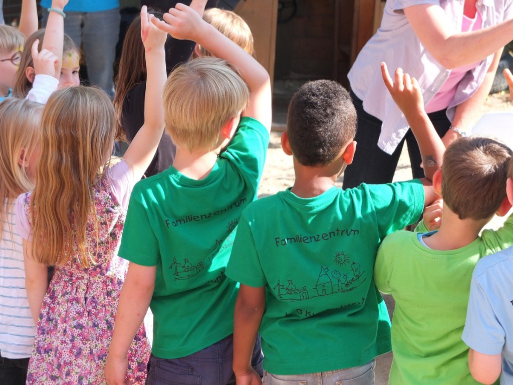 a group of school children