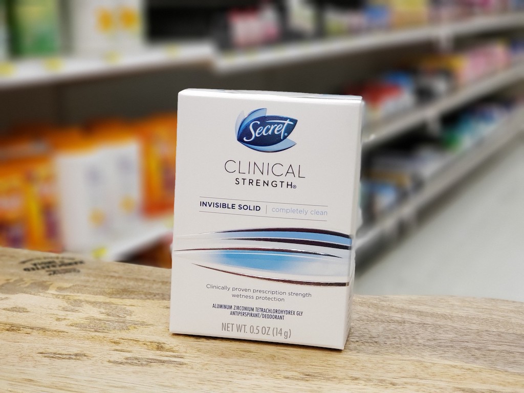 Secret clinical deodorant on shelf 