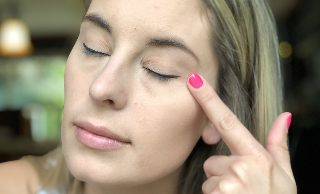 face makeup applied before adding eyeshadow