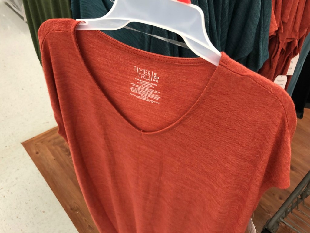 orange dress on hanger