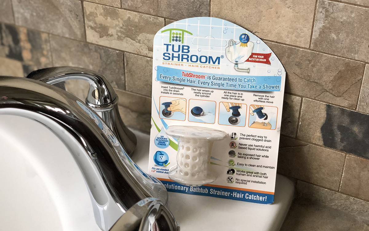 packaging of tubshroom on sink