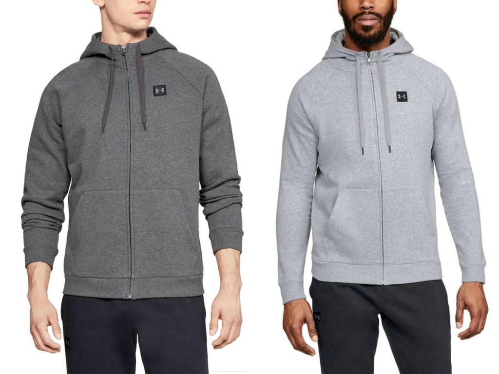 Two men wearing hoodies made by Under Armour