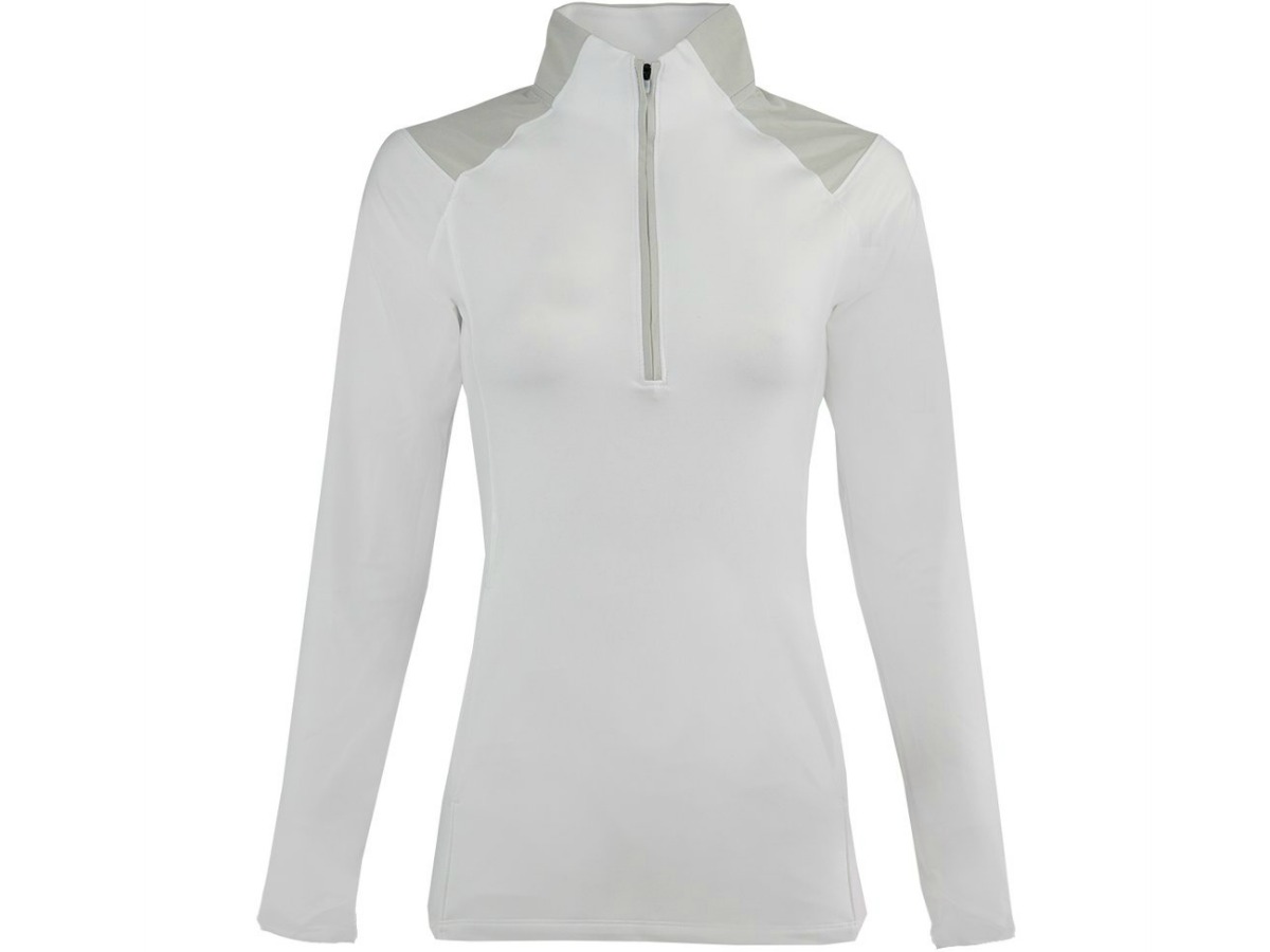 white jacket with long sleeves and zipper