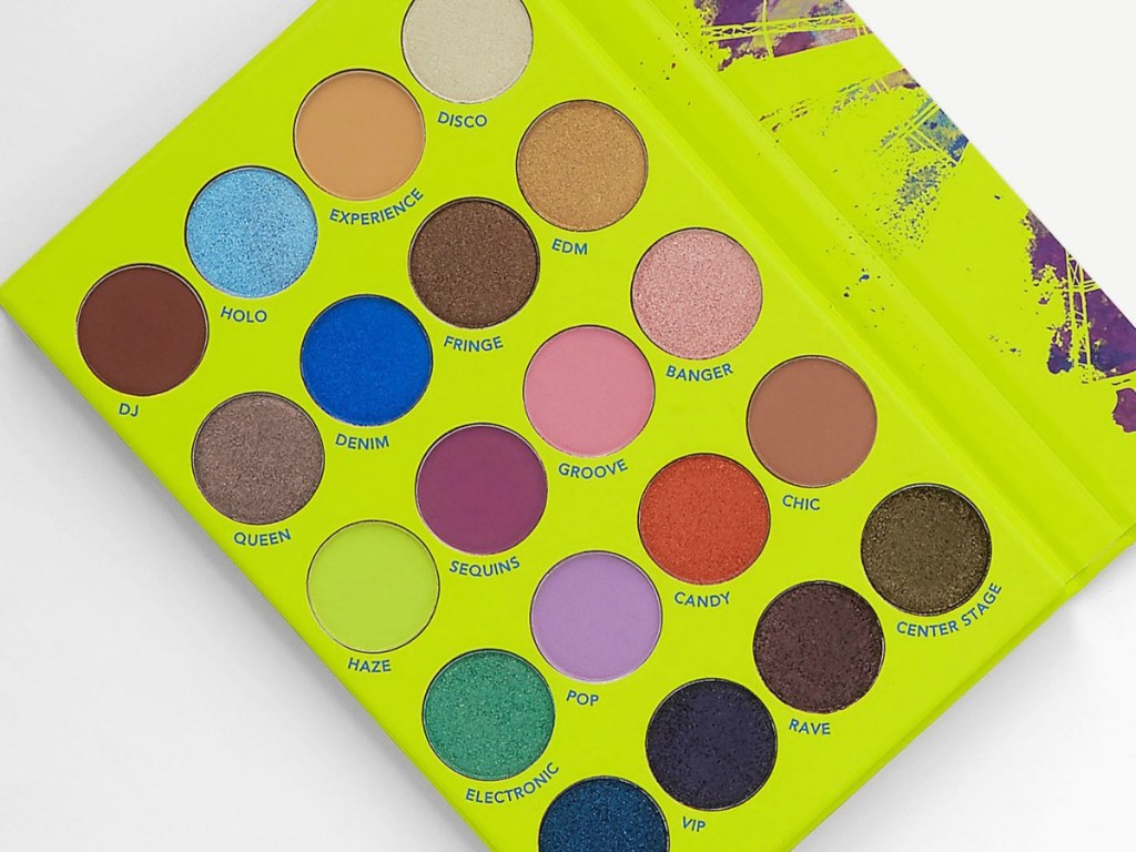 make up palette with lots of colors