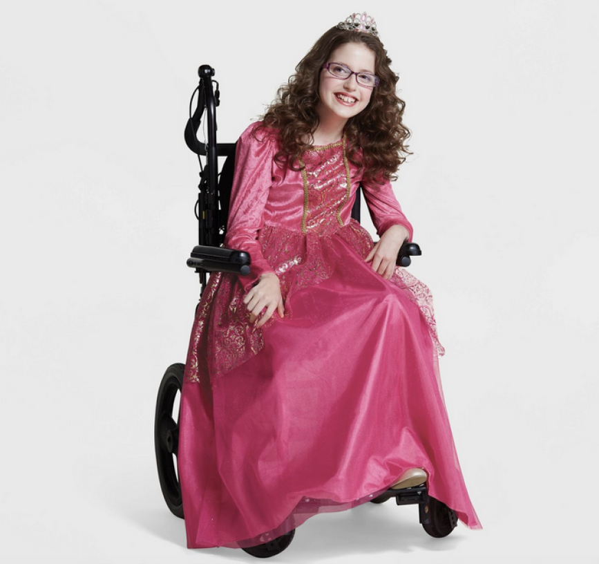 girl in wheelchair wearing Target princess costume