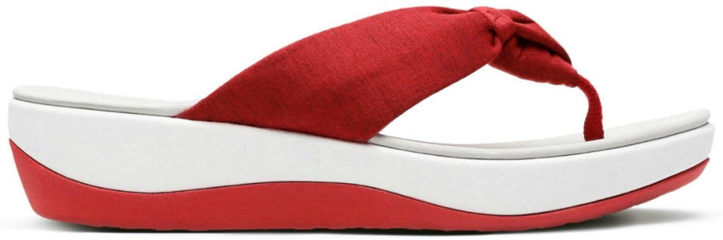 red and white women's sandals