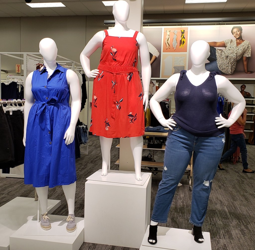 mannequins with Ava + Viv apparel at Target
