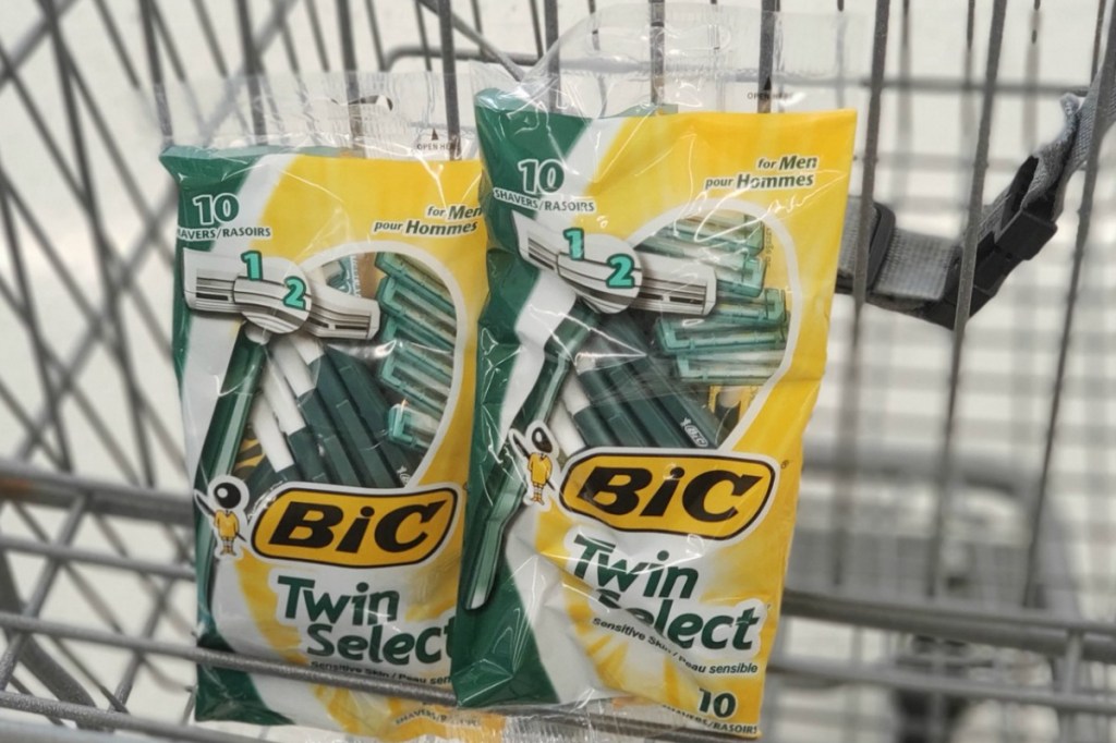 Two packages of BIC Twin Select Razors in Walgreens in cart