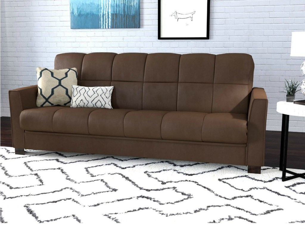 brown Baja Futon Sofa in living area