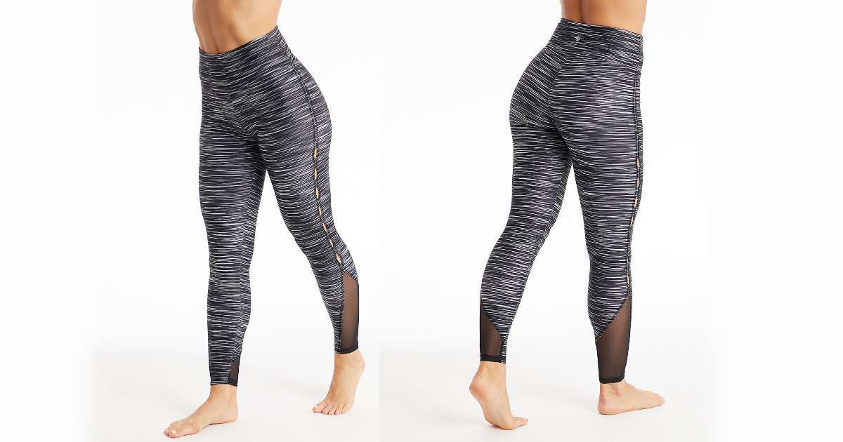 bally total fitness black remix leggings