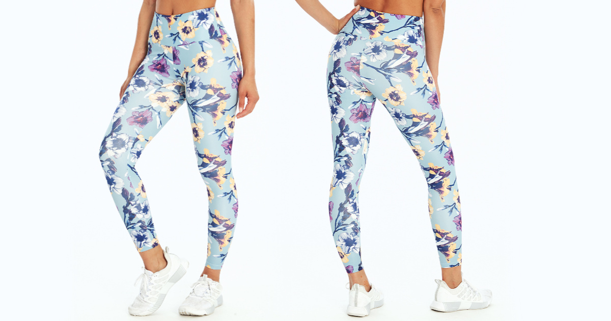 bally total blue frog floral leggings