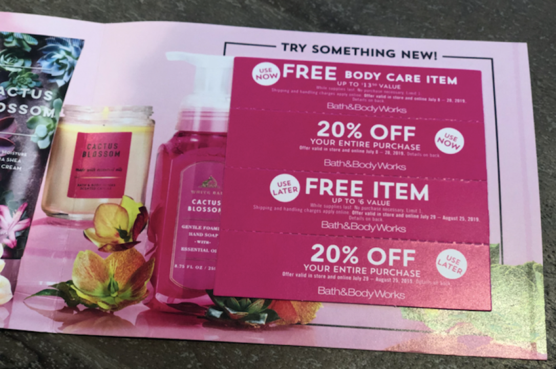 Bath & Body Works coupon mailer