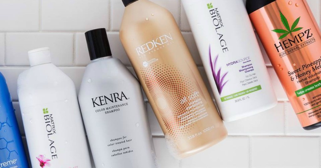 Salon Hair Care Brands in shower